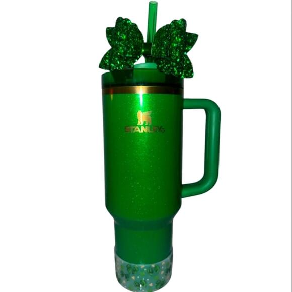 Stanley 40oz Quencher Tumbler -Limited Edition Shamrock Green & Gold With Extras - Picture 1 of 4